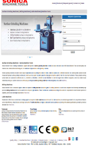 sonica machine tools website